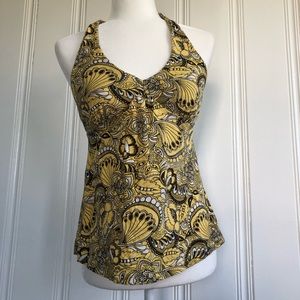 Loft Yellow printed halter top